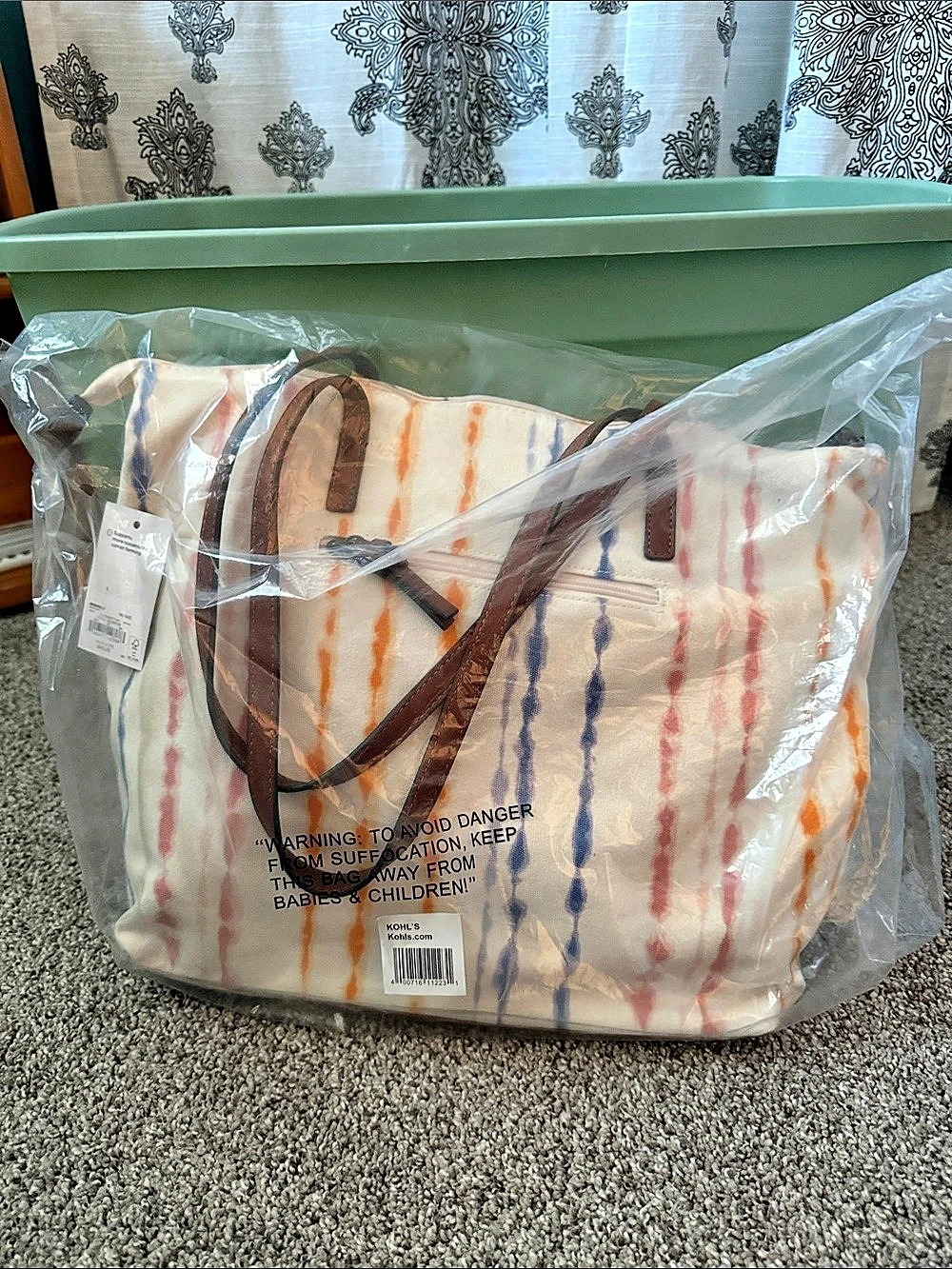 Sonoma Printed Canvas Tote NWT